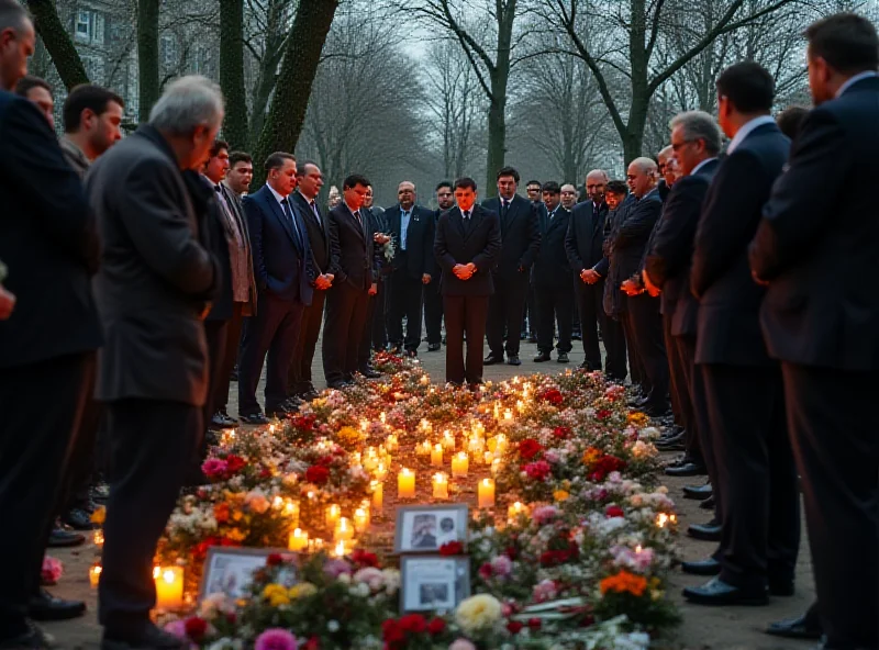 Mourners gathered at a memorial for a pilot