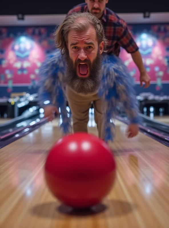 A person bowling with a confused expression.