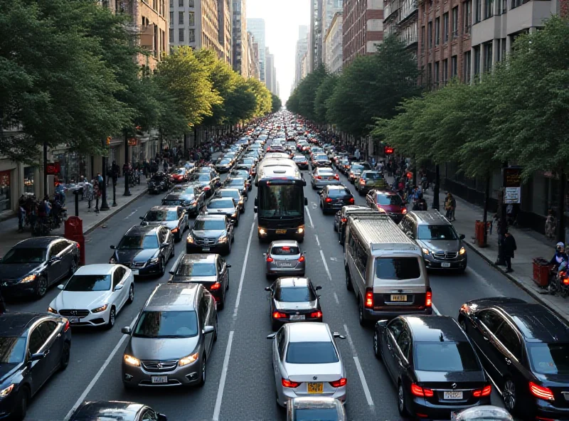 Traffic jam in a city