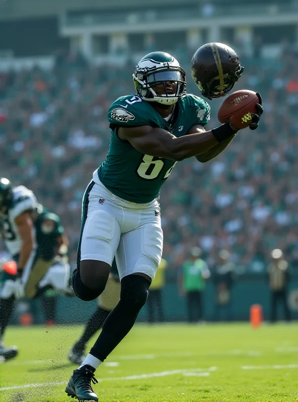 A.J. Brown catching a pass during a Philadelphia Eagles game.