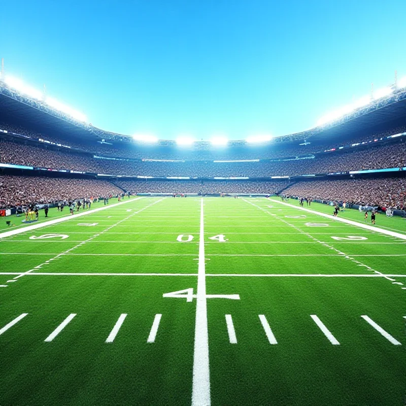 A wide shot of an NFL football field during a game.