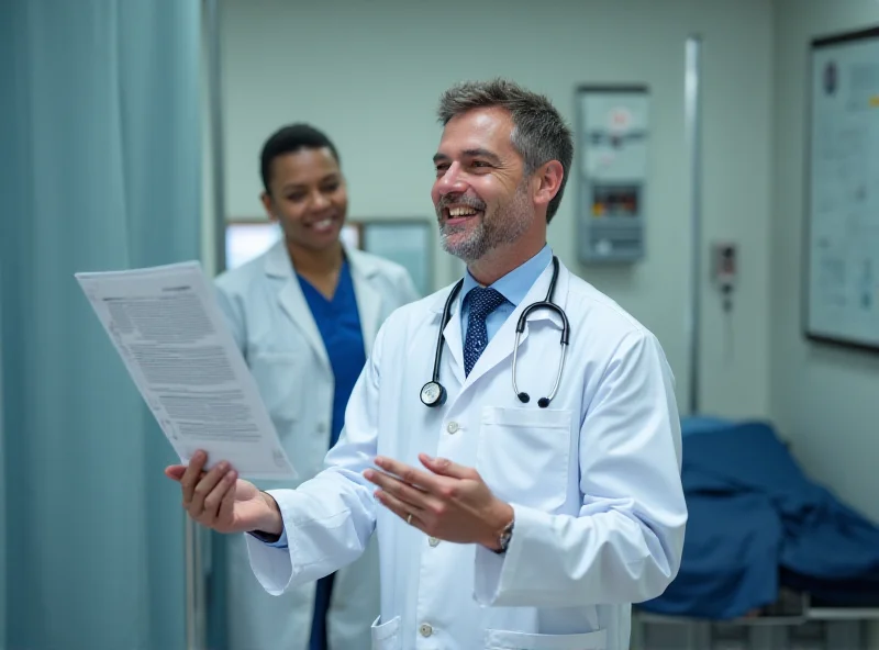 A doctor consulting with a patient in a modern private hospital.