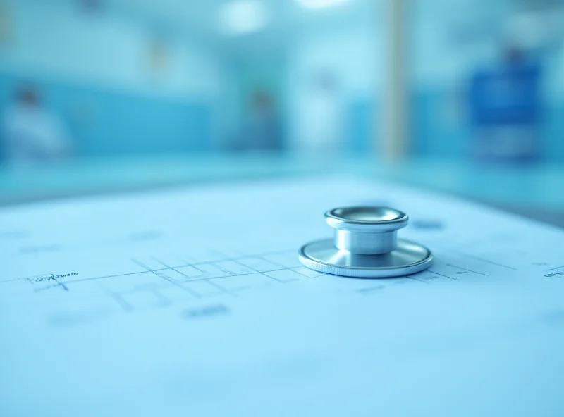 Close-up shot of a stethoscope resting on top of a medical chart in a hospital setting.