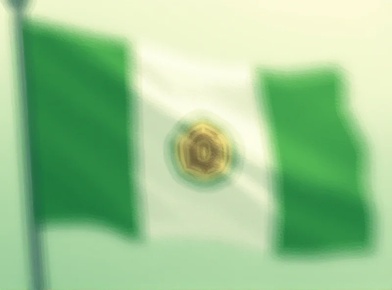 Illustration of a Nigerian flag with a Binance logo subtly faded in the background, representing the conflict between the nation and the cryptocurrency exchange.