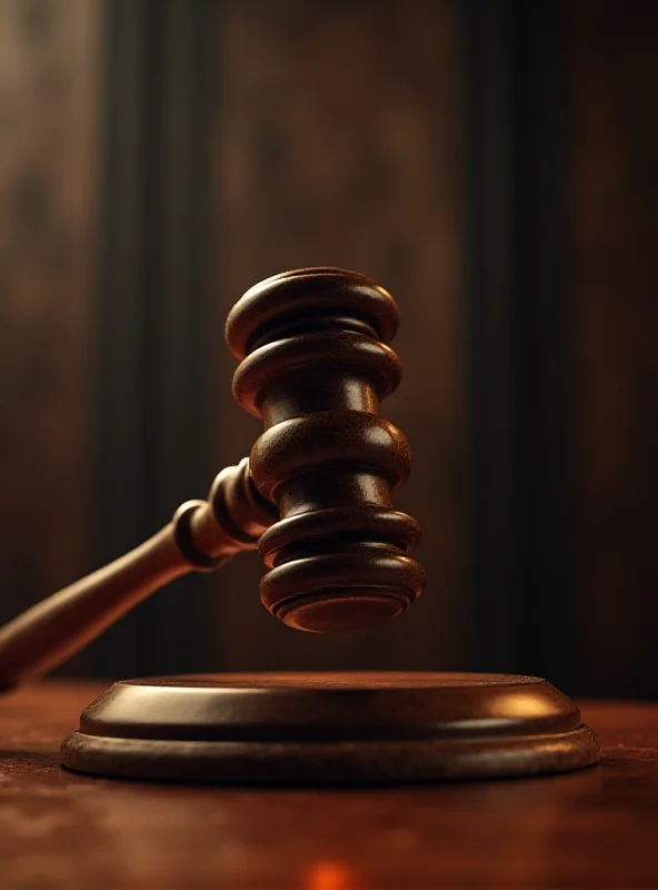 A gavel striking a sound block in a courtroom setting, symbolizing the dismissal of a petition.