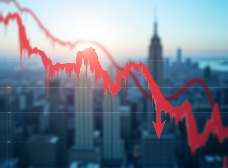 A graph showing a sharp decline in the stock market, with red arrows pointing downwards.