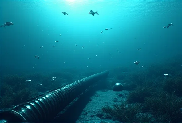 Illustration of gas pipelines underwater