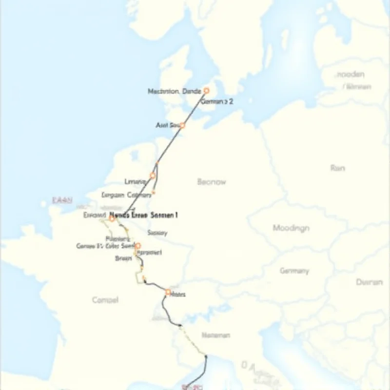 Map of the Nord Stream pipelines