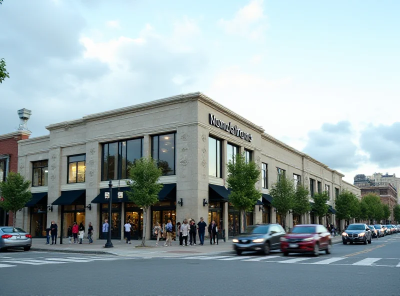 Exterior of a Nordstrom store in a bustling city