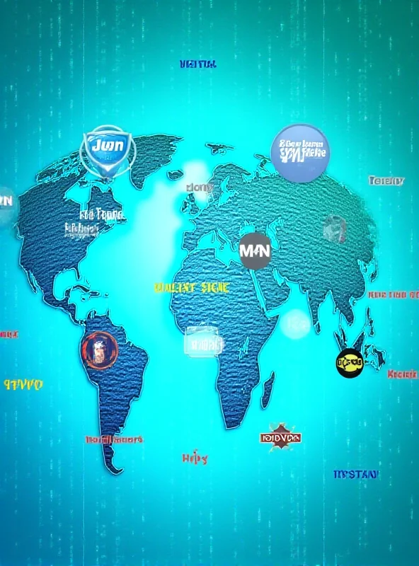 A collage of VPN logos, including NordVPN, ExpressVPN, and Surfshark, overlaid on a background of a globe and digital security icons.