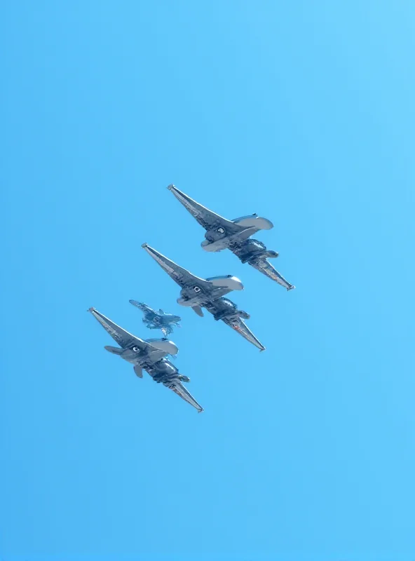 Image of South Korean fighter jets flying in formation during a military exercise.