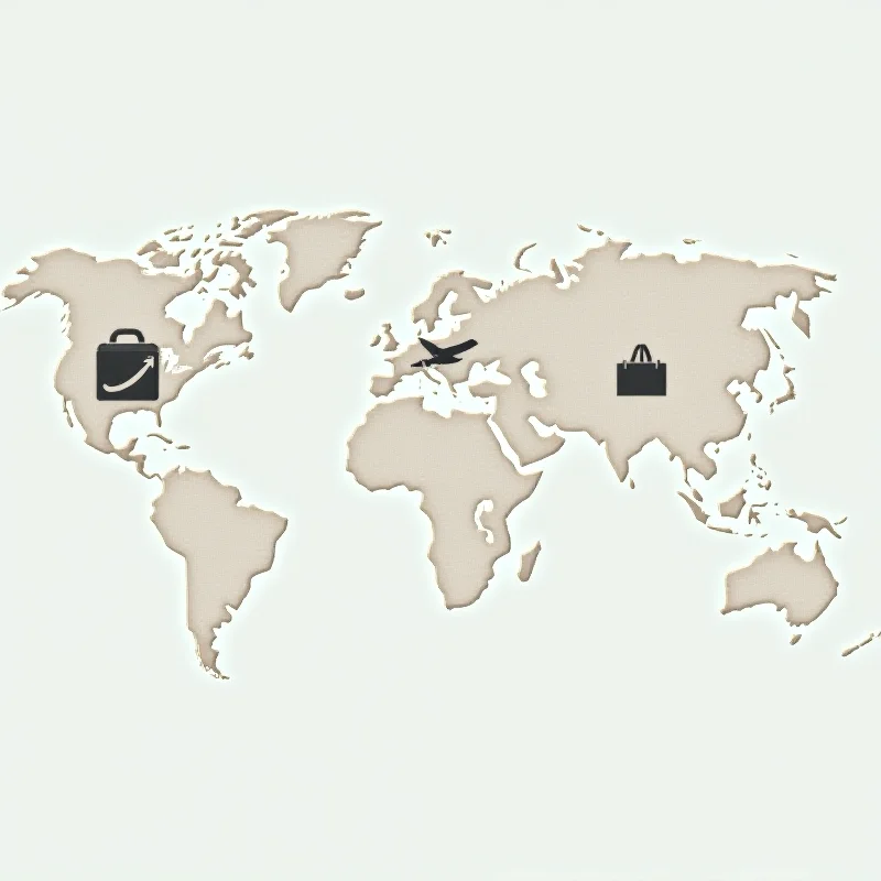 A world map highlighting North Korea and Haiti with travel icons superimposed on each country.