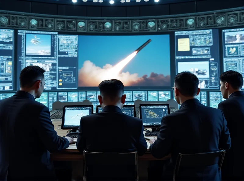 Kim Jong-un overseeing missile launch