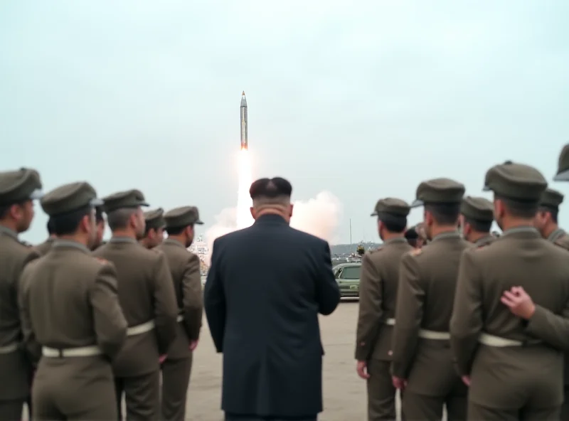 Kim Jong-un observing a missile launch