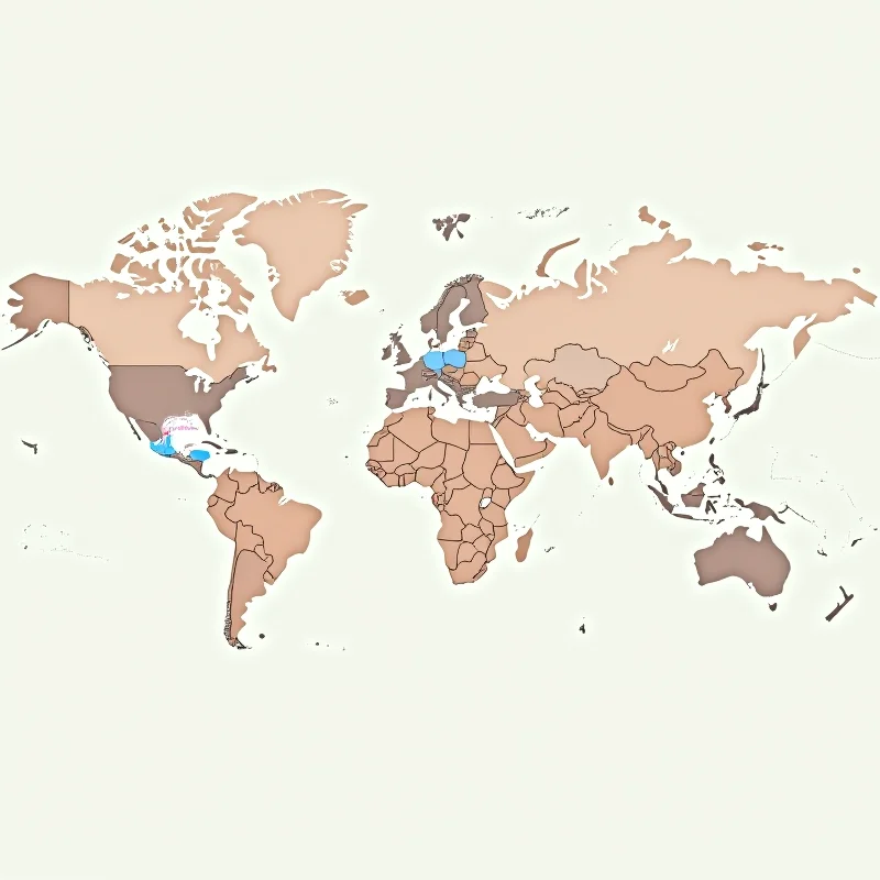 A world map highlighting North Korea, Ukraine, Russia, and the United States.