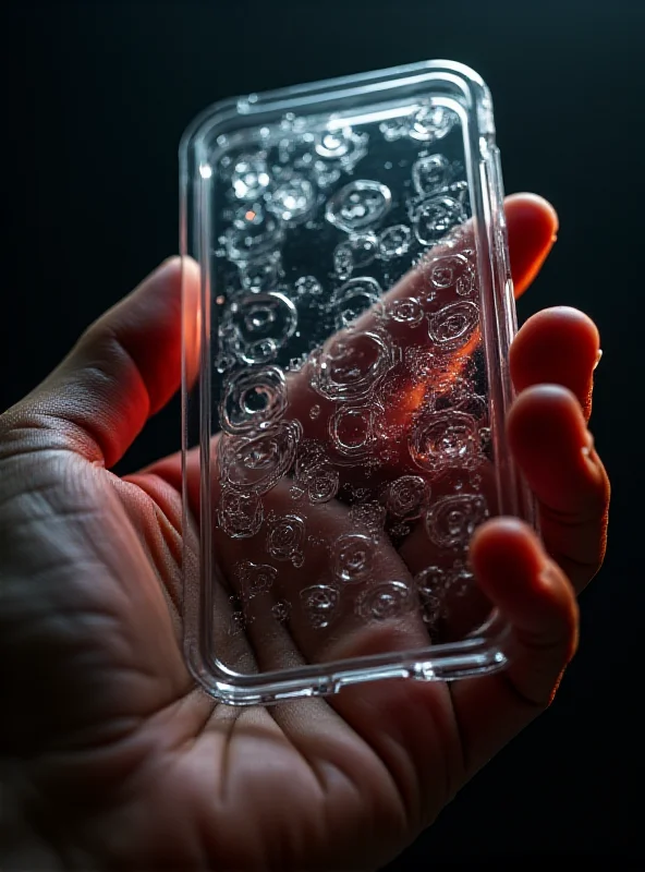 Close up shot of the Nothing Phone 3a displaying its transparent design and flashing lights feature.