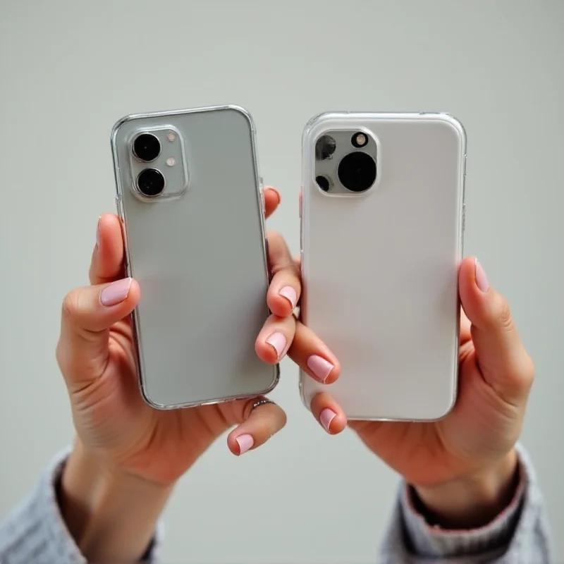 A person holding both the Nothing Phone 3a and 3a Pro, showcasing their transparent design and differences between the two models.