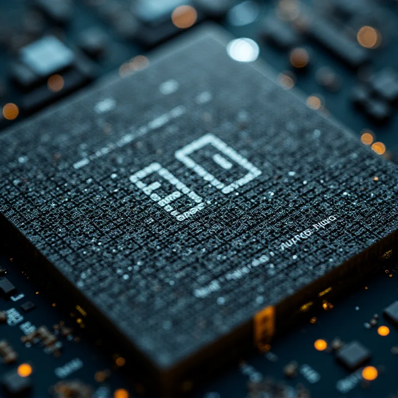 A close-up of an Nvidia AI chip with complex circuitry, highlighting the company's technological prowess.