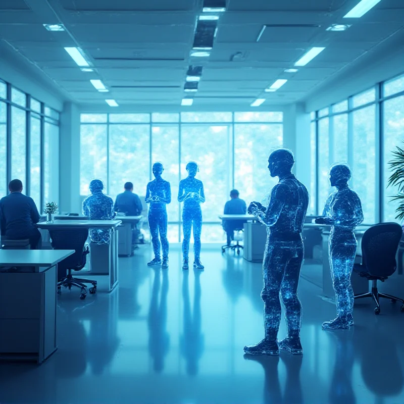 Conceptual image of AI agents working in a business environment