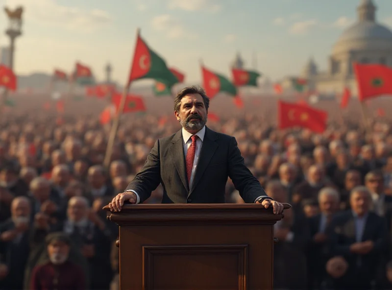 Abdullah Öcalan addressing a crowd, calling for peace and disarmament. 