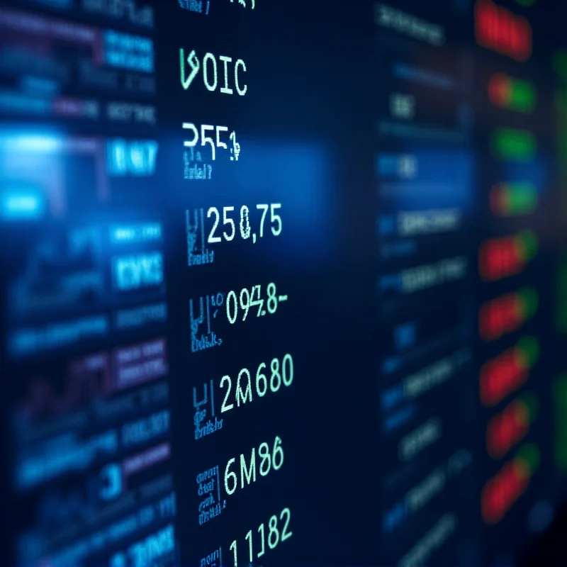 A close-up of a stock ticker displaying the prices of oil stocks, including ExxonMobil, Devon Energy, and Chevron.