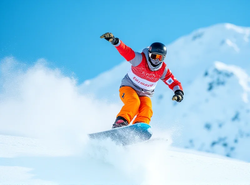 Ester Ledecka competing in snowboarding at the Olympics.