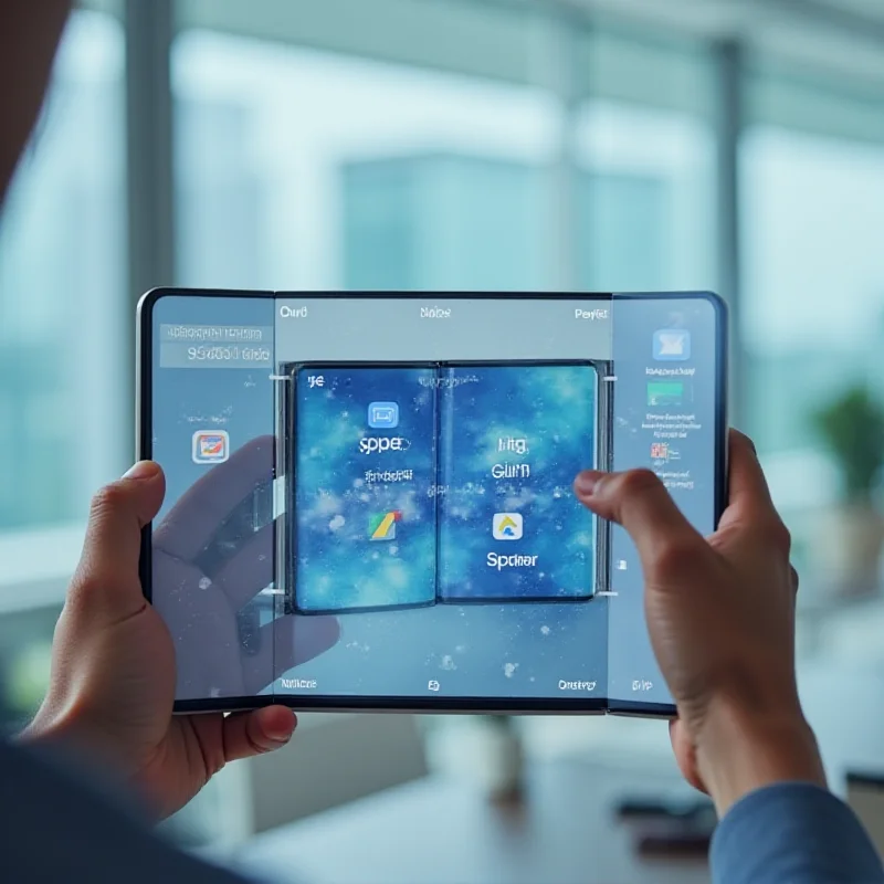 A person holding a Galaxy Z Fold 6, showcasing the foldable screen and the potential of One UI 7 for enhanced multitasking.