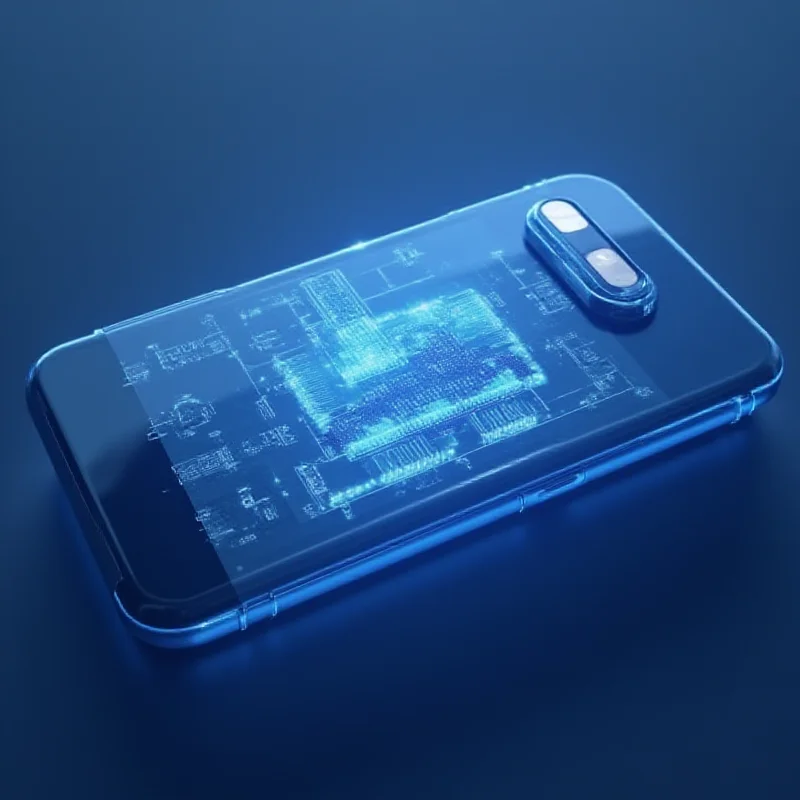 Conceptual image of a futuristic smartphone, possibly the OnePlus 14, showcasing a Qualcomm X85 modem chip.