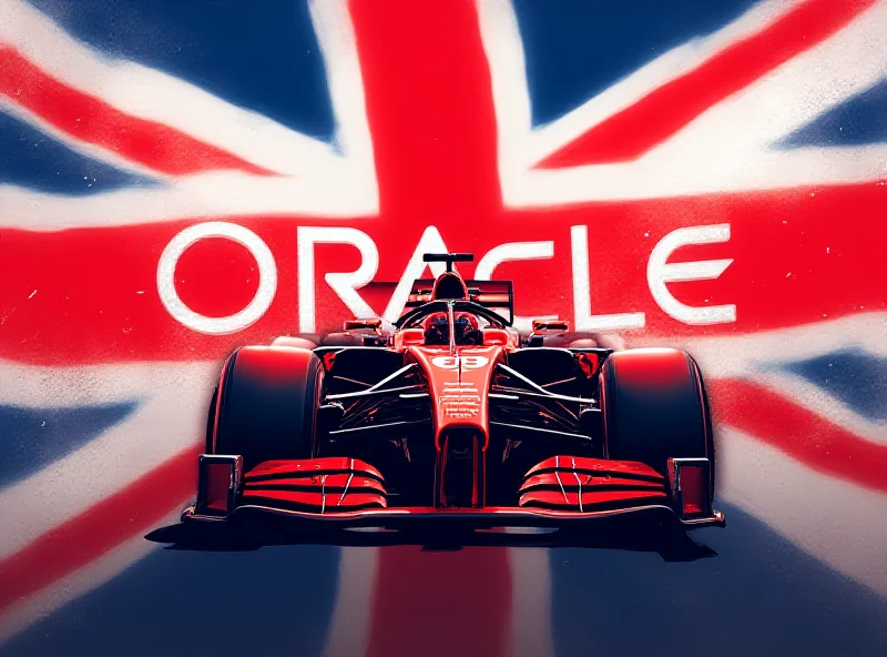 Oracle logo with the Union Jack and Red Bull F1 car in the background