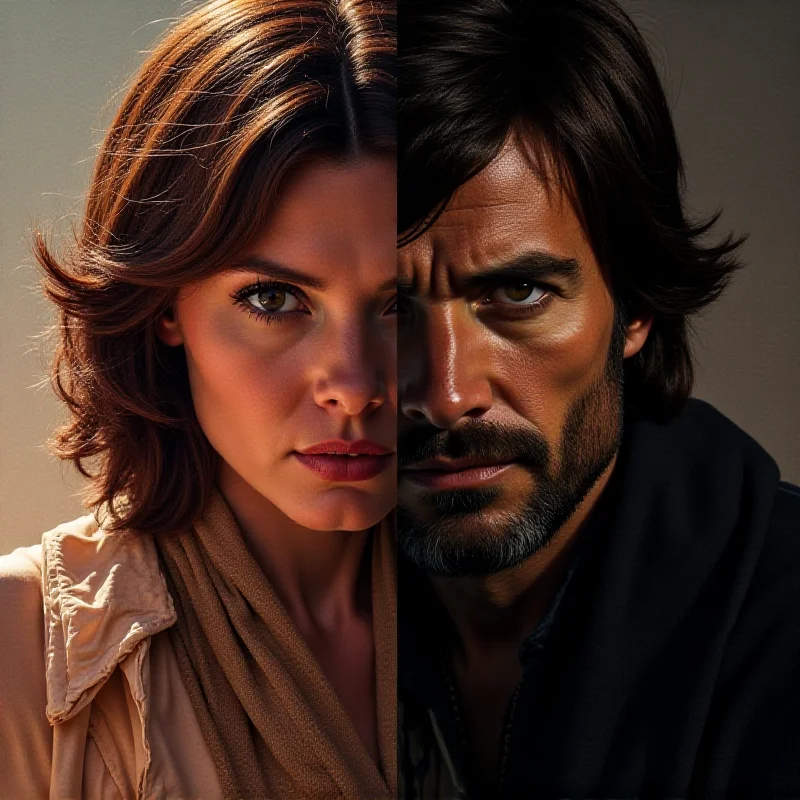 A split image contrasting the original Star Wars movie poster with a promotional image from Andor season 2, symbolizing the old and new Star Wars narratives.