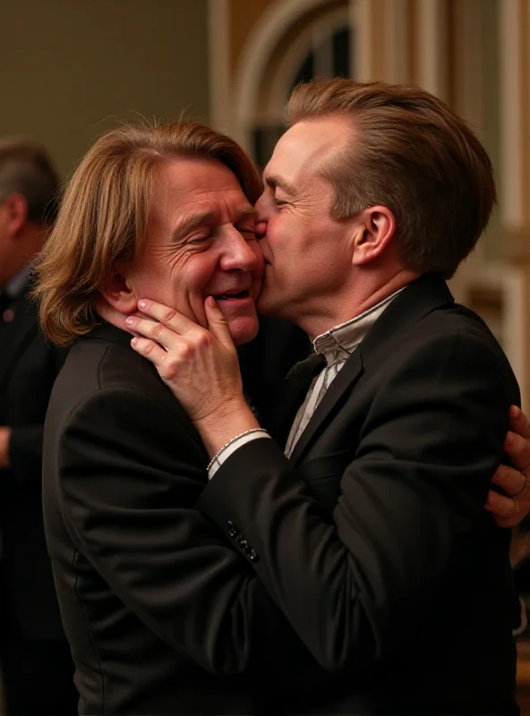 Macaulay and Kieran Culkin embracing warmly.