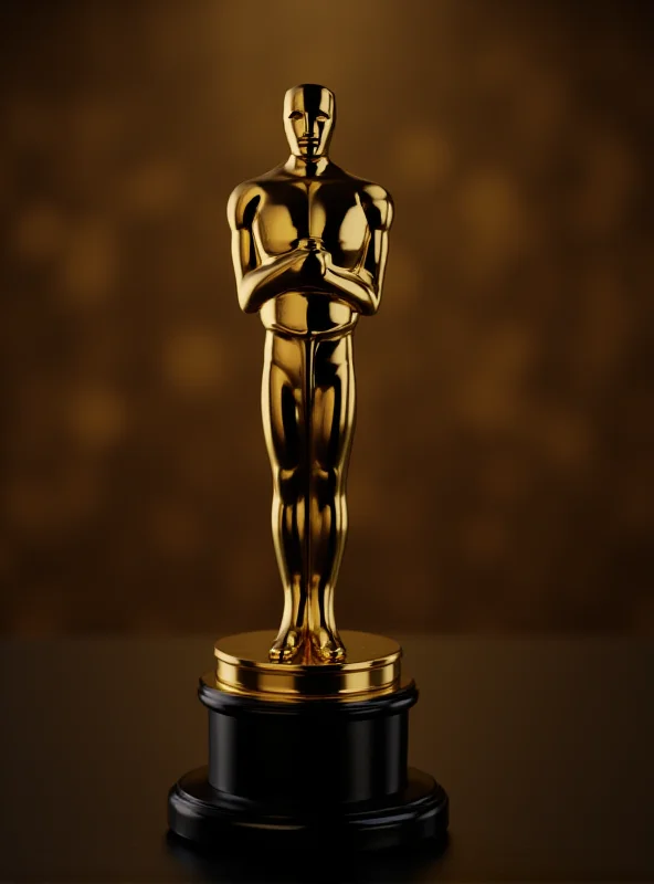 Close up of the Oscar statuette.