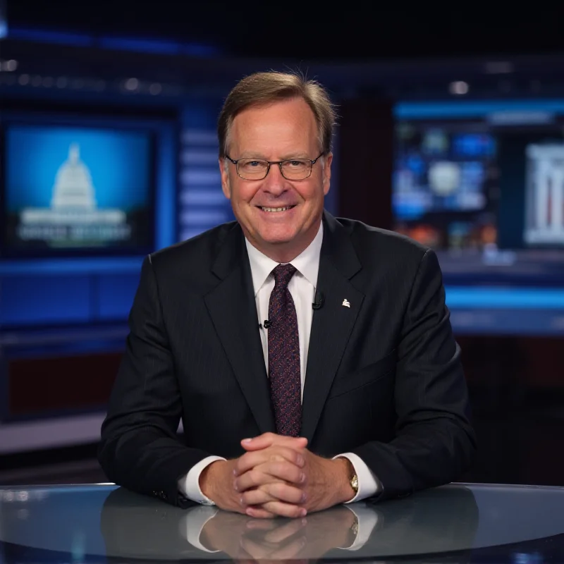 Lester Holt smiling and sitting at the anchor desk of NBC Nightly News.