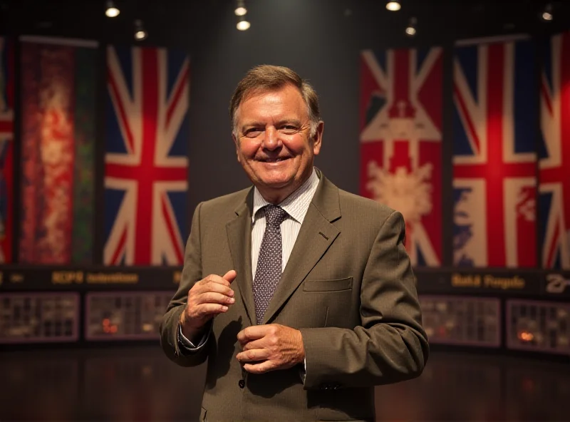 A vintage photo of Henry Kelly hosting the game show 'Going for Gold'