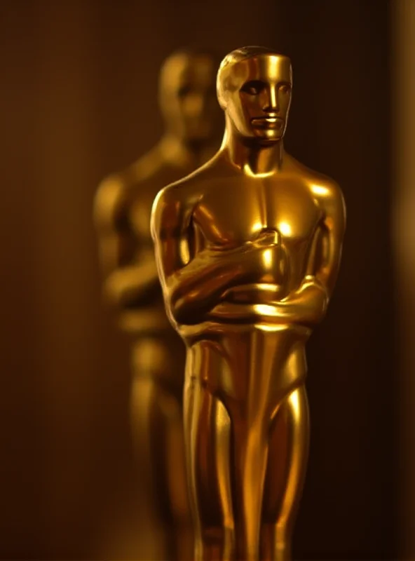 Golden Oscar statuette close-up