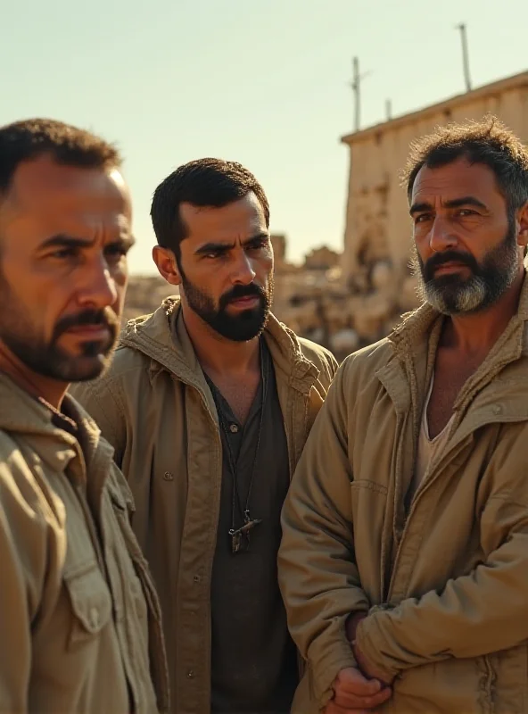 A still from the movie 'No Other Land' showing Palestinian and Israeli activists working together.