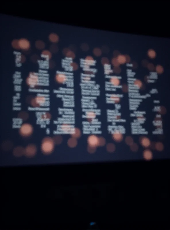 A blurred image of the Oscars In Memoriam screen, with names flashing by quickly.