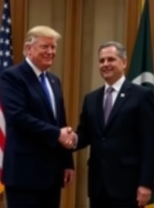 Donald Trump shaking hands with a Pakistani official