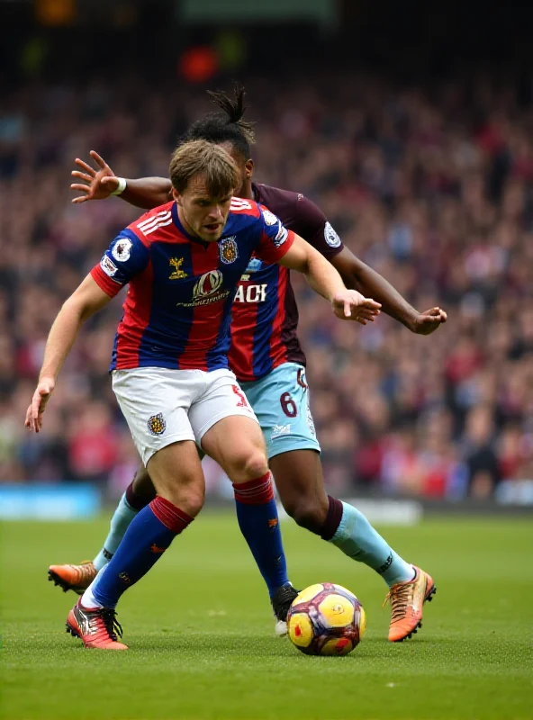 Adam Wharton making a tackle during the Crystal Palace vs Aston Villa match