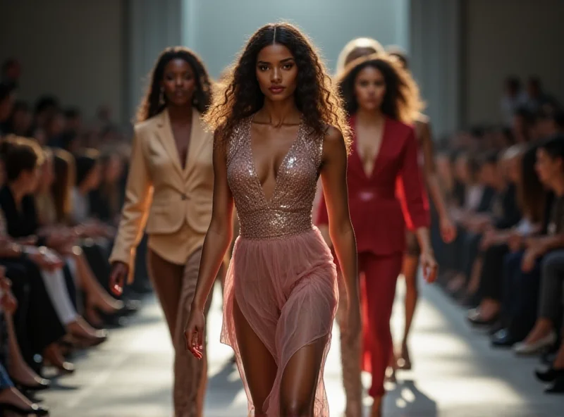 Models walking the runway at Paris Fashion Week, showcasing diverse styles and body types.