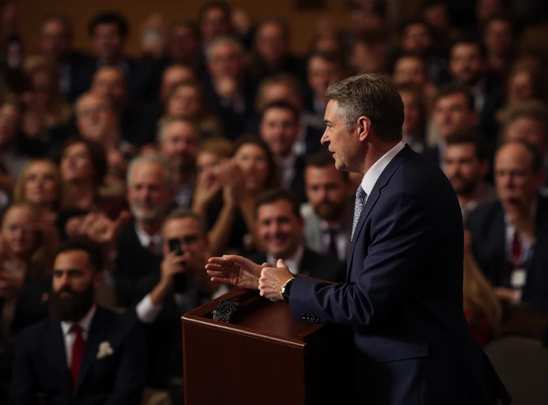 Peter Pellegrini giving a speech to a crowd.