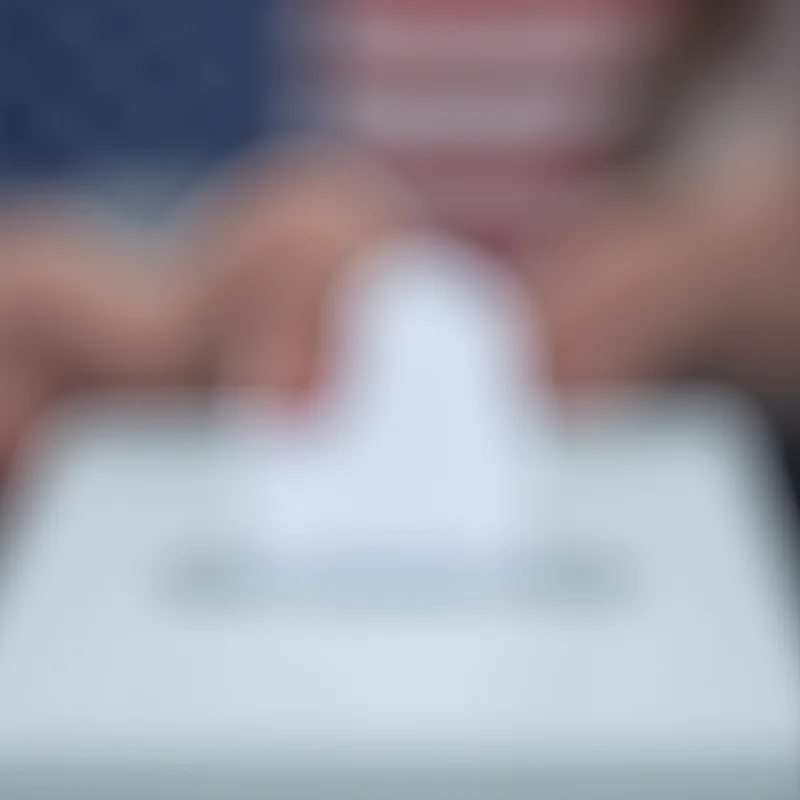 A close-up of a ballot box during an election.