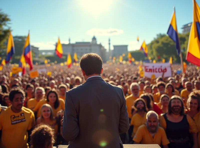 President Gustavo Petro addressing a crowd in Colombia.