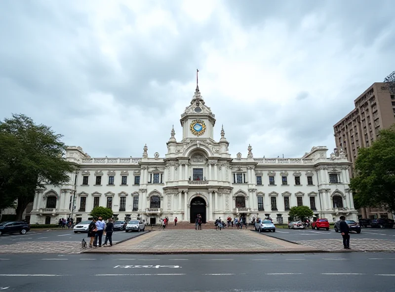 A wide shot of the Colombian presidential palace.