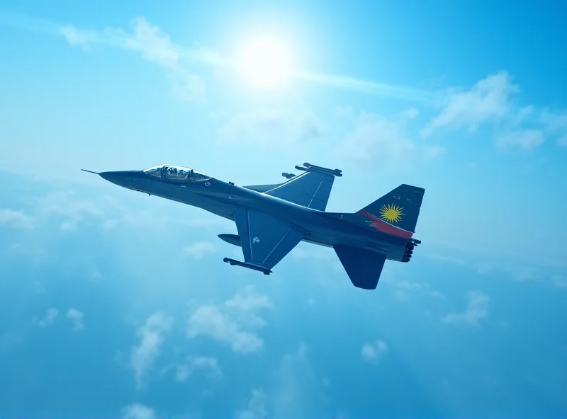 Image of a Philippine Air Force fighter jet flying in the sky.