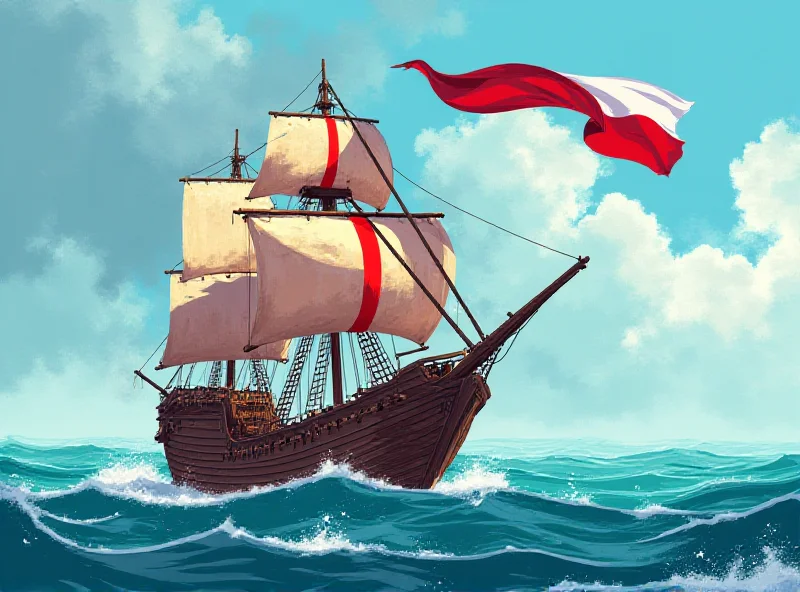 Illustration of a pirate ship sailing towards the British flag, with a Czech flag waving from the mast.