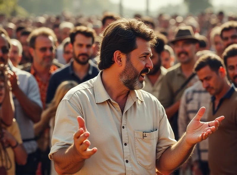 Abdullah Ocalan addressing a crowd, possibly in the past before his imprisonment.