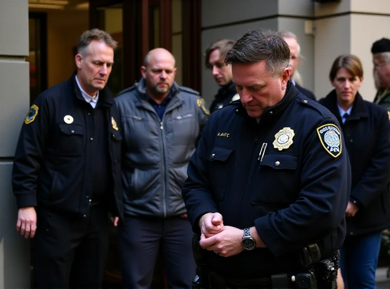 Police arresting a suspect outside a political meeting hall