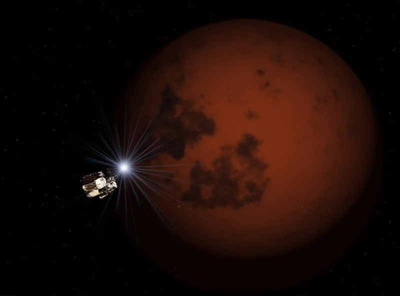 Visualization of the EnVision probe orbiting Venus