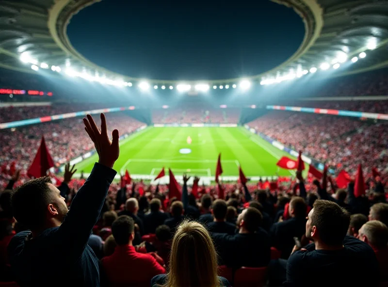 Fans cheer during a Viktoria Plzeň Europa League match.